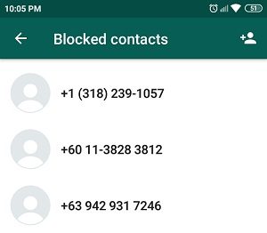 whatsapp blocked contact