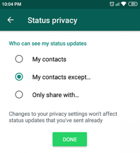 status privacy