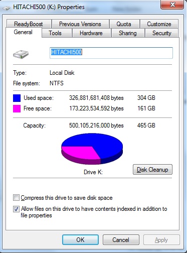 windows explorer disk usage